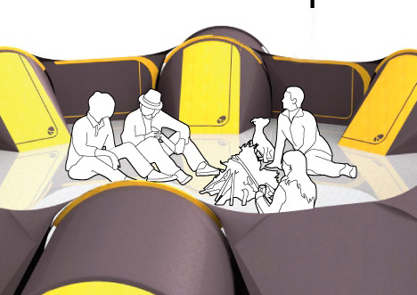 Abri Socio帐篷连接包由Becky Greenwood设计