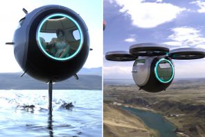 这个超轻的碳纤维球可以飞，可以在陆地上奔跑，也可以漂浮在水上!