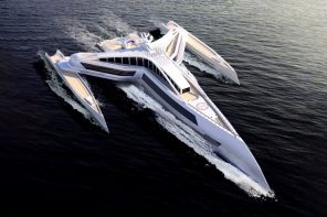 这个巨大的豪华超级游艇概念有三个船体而不是一个