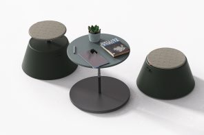 这种可堆叠+便携式玻璃纤维桌椅组合方便家庭办公室到花园