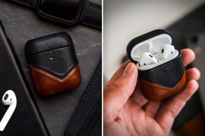 双色调皮革AirPods Case给你的苹果TWS耳机一个美丽的美学价值的高级EDC