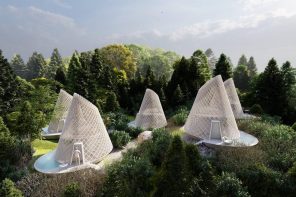 这些用竹子框架设计的圆锥形生态旅游小屋提供了墨西哥自然美景的全景!