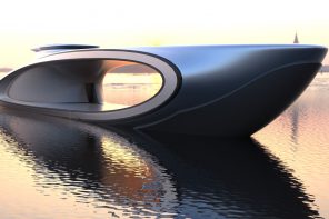 这艘圆滑的超级游艇，其中空的中心挑战和革命的豪华汽车世界raybet雷竞技