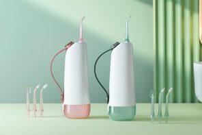 清洁推出其最新的无线水牙线光滑的设计和4个可互换的喷嘴，为最好的口腔卫生