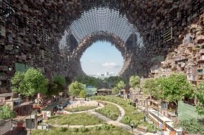 Interstellar-inspired未来“圆柱”城市概念结合农田与城市住宅