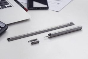这个钛多刃刀具尺子钢笔是终极的桌面文具产品