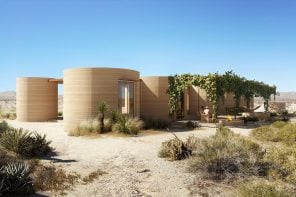 大联手创建这个desert-inspire &图标d campground hotel in Texas