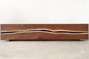 这个极简的木制家具系列颂扬了木材的自然纹理和纹理