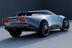 这个氢推动标致的概念是一个ultra-edgy未来的豪华轿车