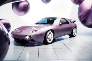 Y2K era-inspired星云928艺术车在紫色的色调和明确的颠覆性光环耀眼的光