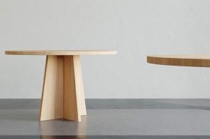 This minimal + sustainable side table has a self-assembly design and a unique origin/inspiration story
