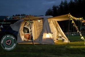 把你的特斯拉露营吗?这个户外帐篷设计整合进你的电动汽车的启动