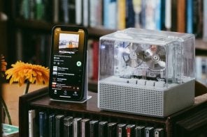 This transparent old-school cassette player combo can also serve as Bluetooth speaker