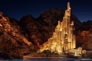 近地物体Siranna度假酒店看起来像从山边雕刻的幻想城堡